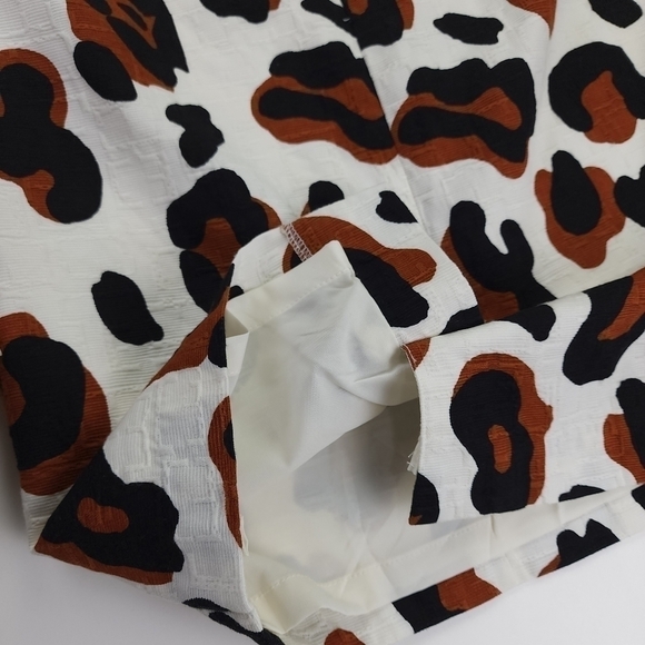 Talbots Petites White Brown Black Animal Print Skirt Sz 10p - Picture 10 of 14